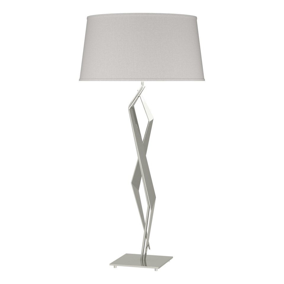 Hubbardton Forge 1-Light Facet Table Lamp with Dimmable Functionality and Artisan Design in Flax Color