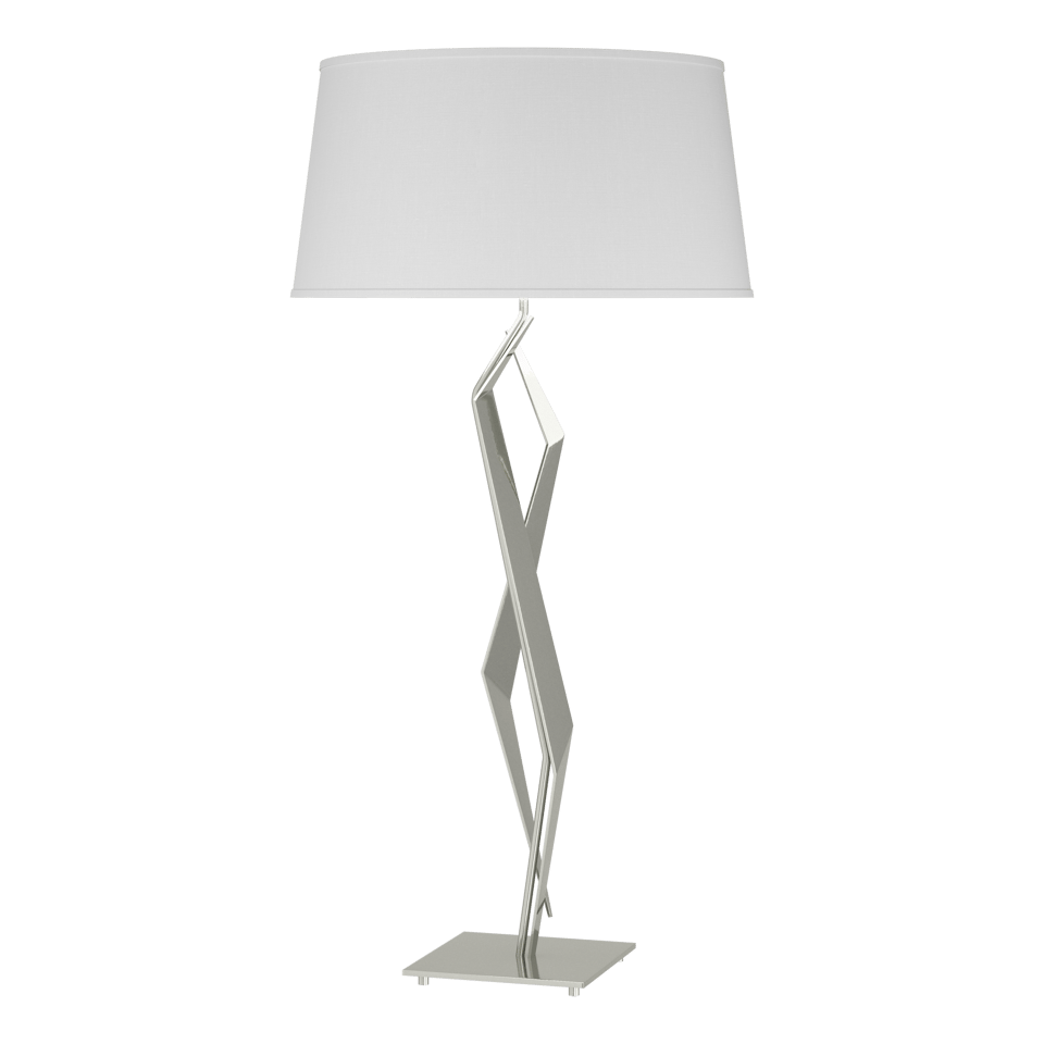 Hubbardton Forge 1-Light Facet Table Lamp with Dimmable Functionality and Artisan Design in Flax Color