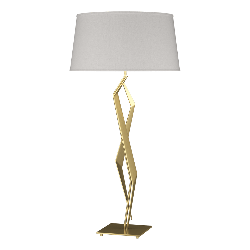 Hubbardton Forge 1-Light Facet Table Lamp with Dimmable Functionality and Artisan Design in Flax Color