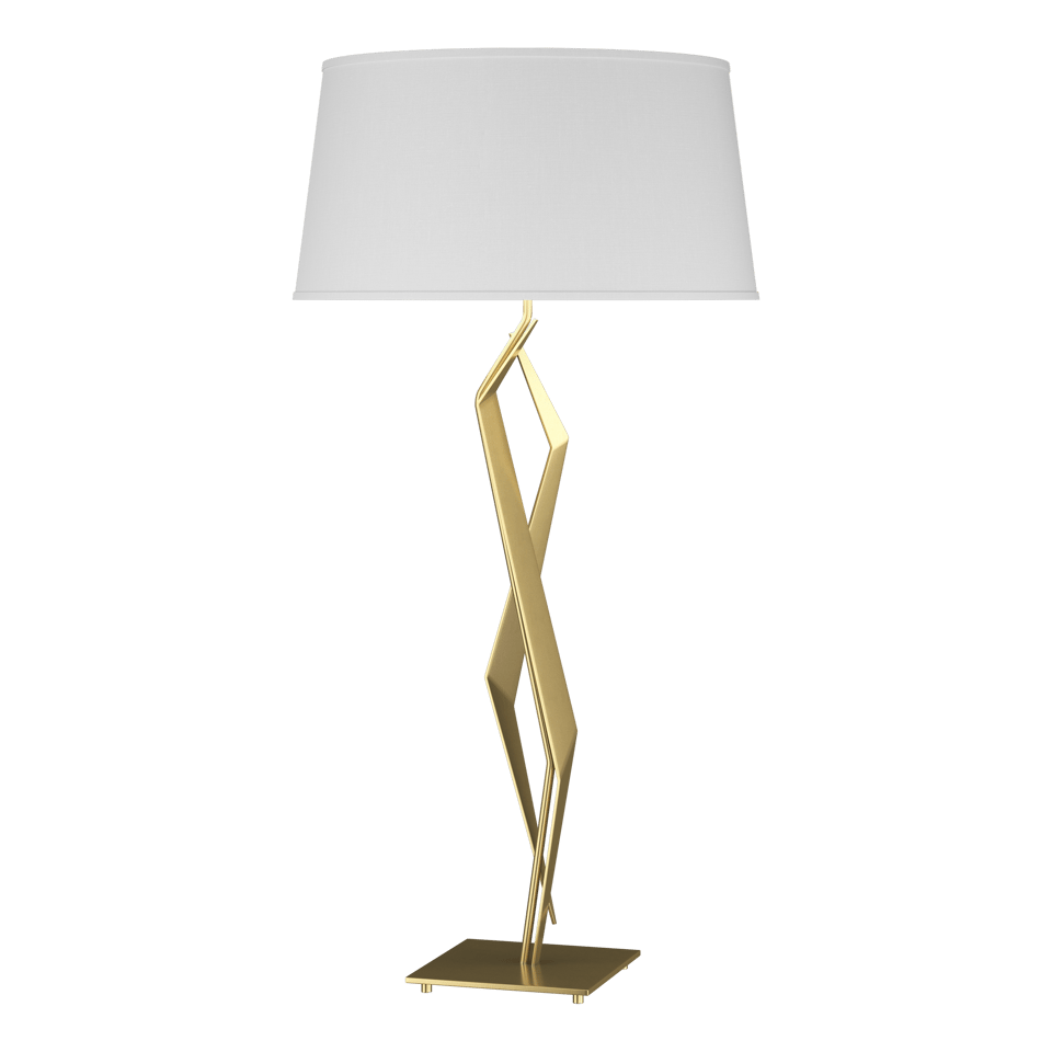 Hubbardton Forge 1-Light Facet Table Lamp with Dimmable Functionality and Artisan Design in Flax Color