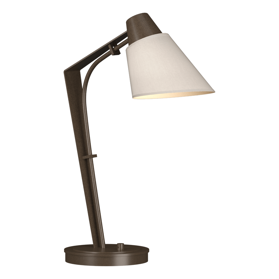 Hubbardton Forge Reach Table Lamp 100W Dimmable Linen Shade Multiple Finish Options 21.9" Tall