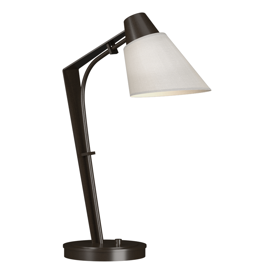 Hubbardton Forge Reach Table Lamp 100W Dimmable Linen Shade Multiple Finish Options 21.9" Tall