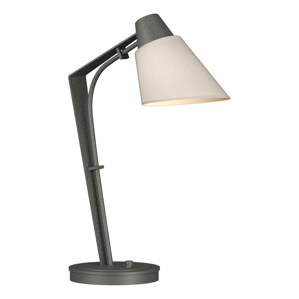 Hubbardton Forge Reach Table Lamp 100W Dimmable Linen Shade Multiple Finish Options 21.9" Tall