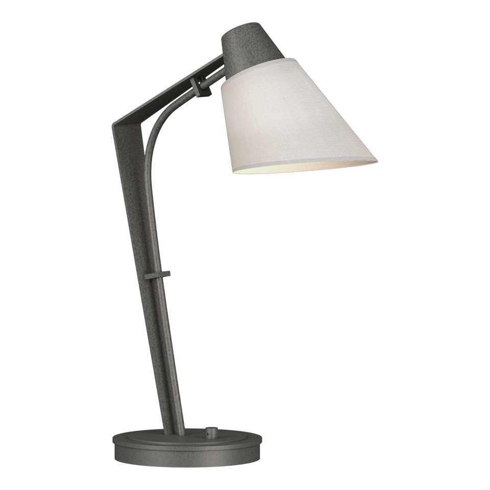 Hubbardton Forge Reach Table Lamp 100W Dimmable Linen Shade Multiple Finish Options 21.9" Tall