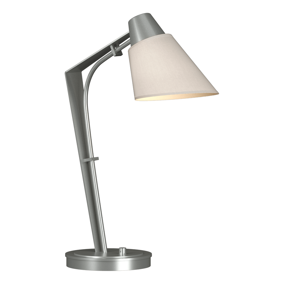 Hubbardton Forge Reach Table Lamp 100W Dimmable Linen Shade Multiple Finish Options 21.9" Tall