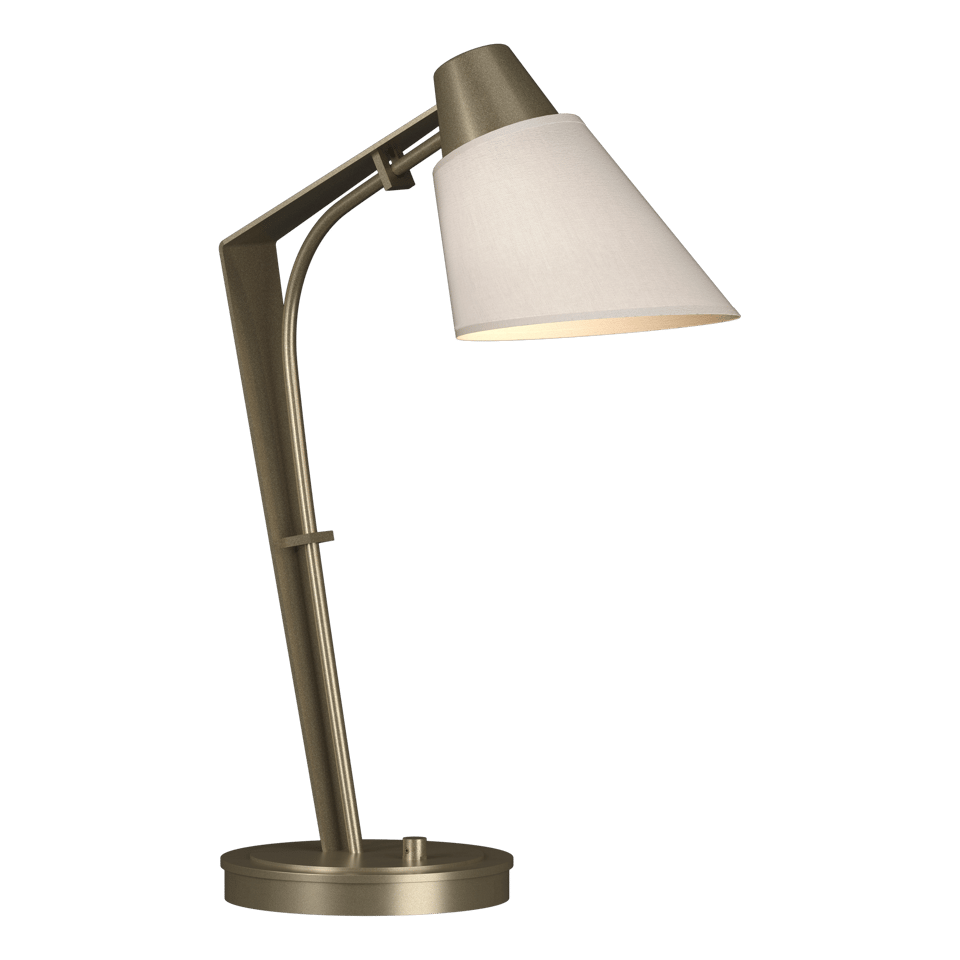 Hubbardton Forge Reach Table Lamp 100W Dimmable Linen Shade Multiple Finish Options 21.9" Tall