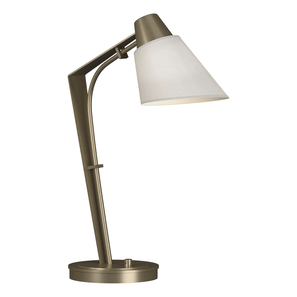 Hubbardton Forge Reach Table Lamp 100W Dimmable Linen Shade Multiple Finish Options 21.9" Tall