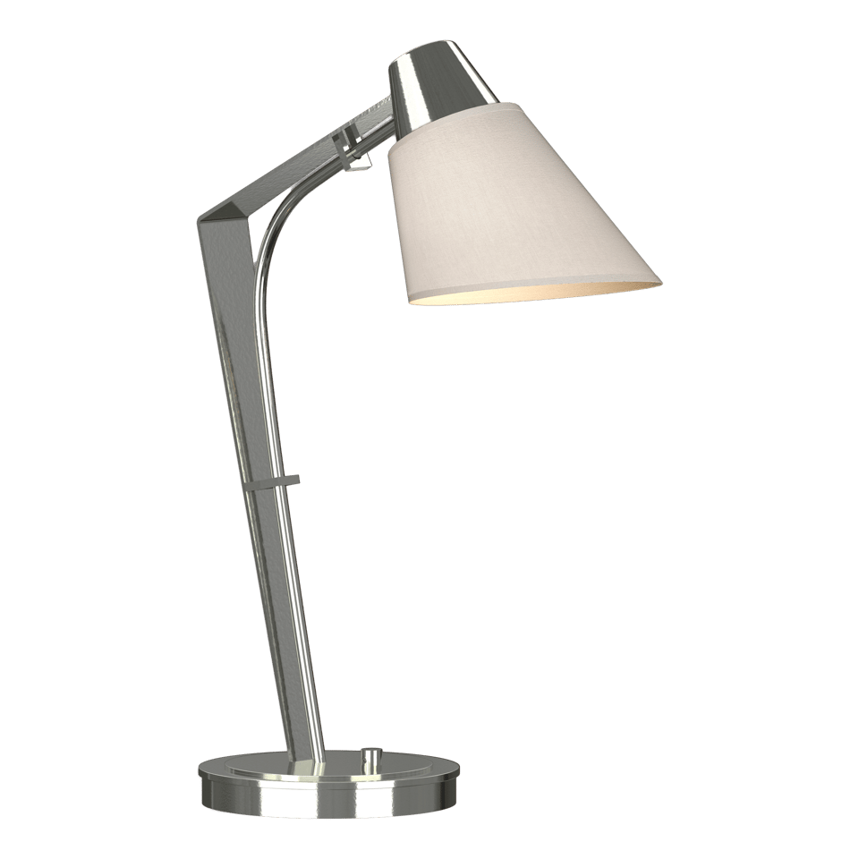 Hubbardton Forge Reach Table Lamp 100W Dimmable Linen Shade Multiple Finish Options 21.9" Tall