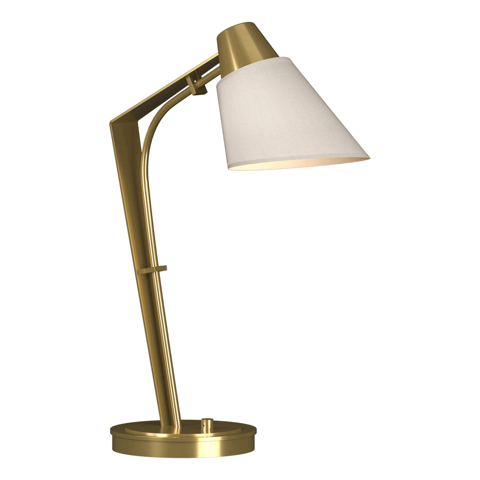 Hubbardton Forge Reach Table Lamp 100W Dimmable Linen Shade Multiple Finish Options 21.9" Tall