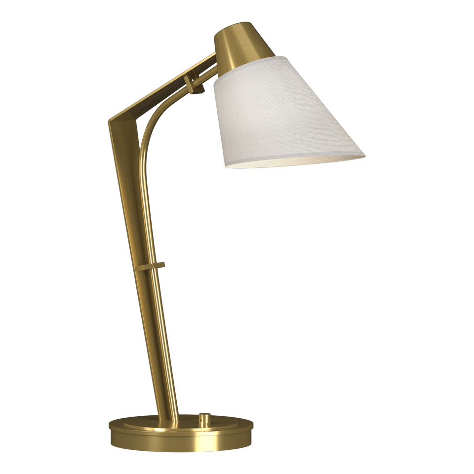 Hubbardton Forge Reach Table Lamp 100W Dimmable Linen Shade Multiple Finish Options 21.9" Tall