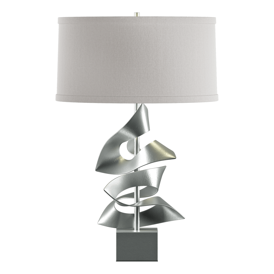 Gallery Twofold Table Lamp by Hubbardton Forge - Handcrafted, Dimmable, 150W, Elegant Linen Shade