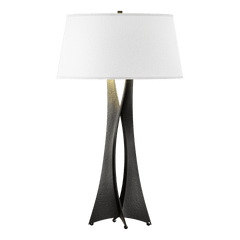 Hubbardton Forge Moreau Tall Table Lamp, Handmade Steel with Dimmable Feature, Flax Linen Shade