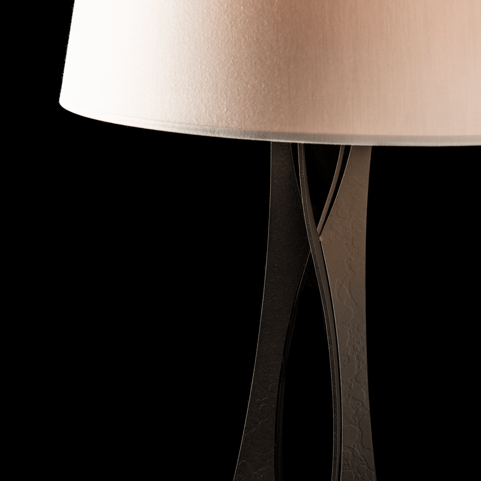 Hubbardton Forge Moreau Tall Table Lamp, Handmade Steel with Dimmable Feature, Flax Linen Shade