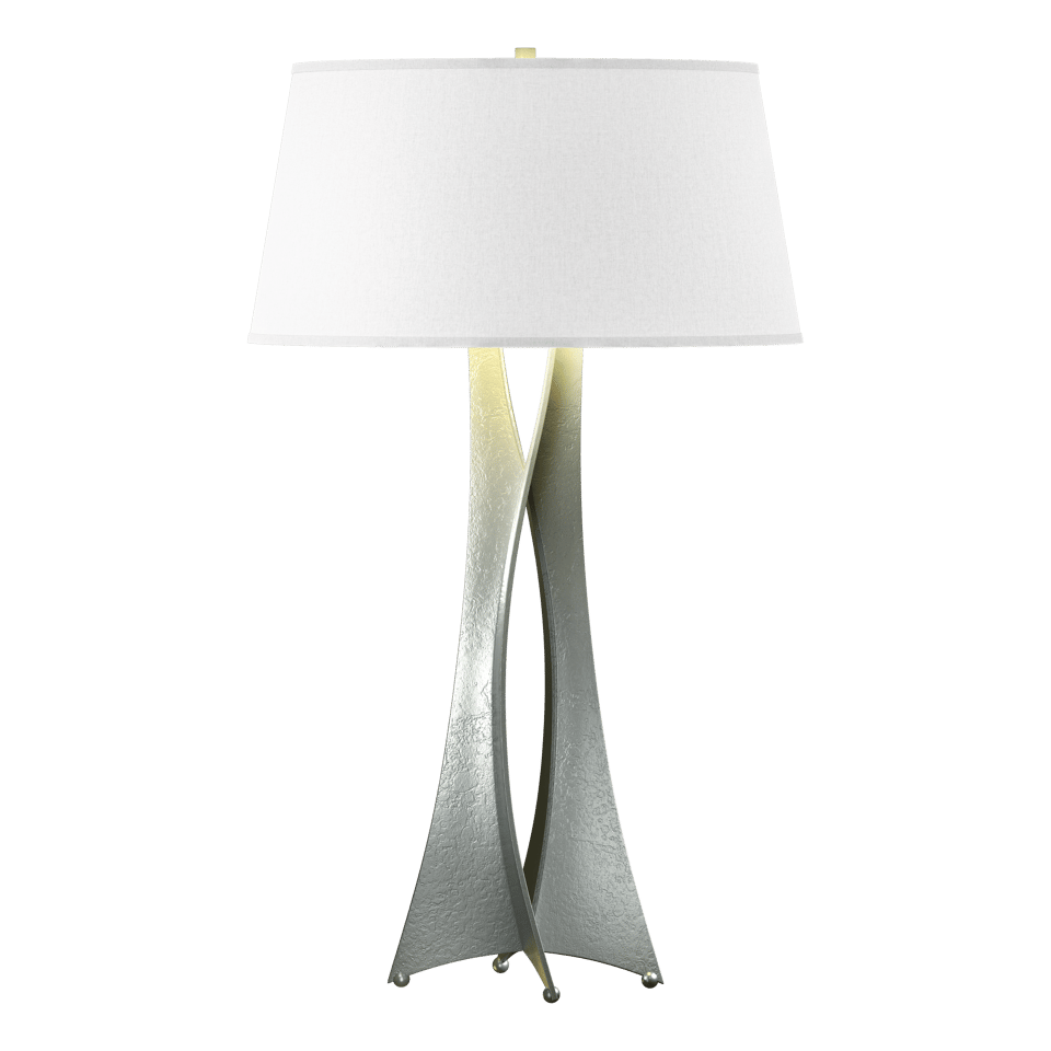 Hubbardton Forge Moreau Tall Table Lamp, Handmade Steel with Dimmable Feature, Flax Linen Shade