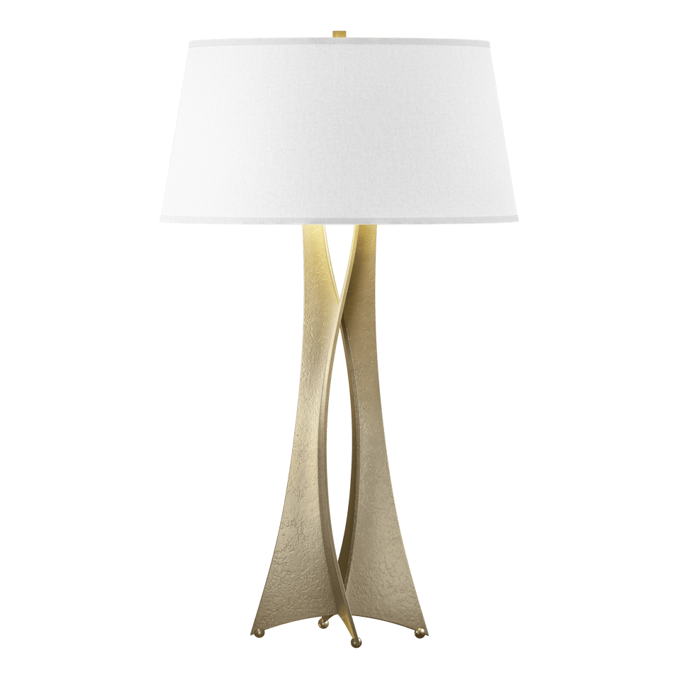 Hubbardton Forge Moreau Tall Table Lamp, Handmade Steel with Dimmable Feature, Flax Linen Shade