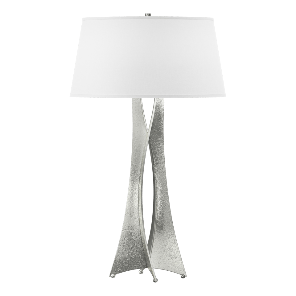 Hubbardton Forge Moreau Tall Table Lamp, Handmade Steel with Dimmable Feature, Flax Linen Shade