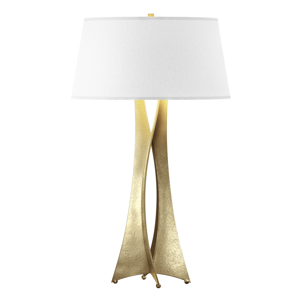 Hubbardton Forge Moreau Tall Table Lamp, Handmade Steel with Dimmable Feature, Flax Linen Shade