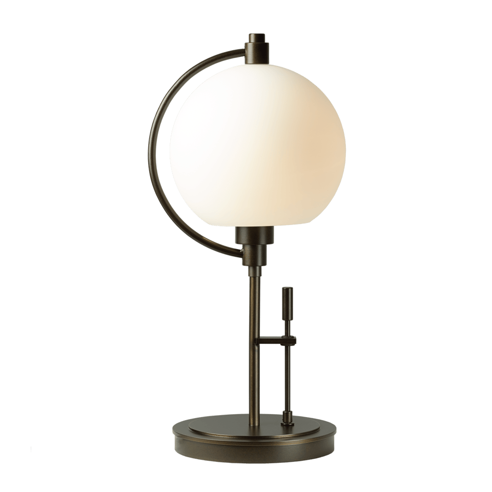 Pluto Table Lamp by Hubbardton Forge, Handcrafted, Dimmable, Customizable Finish, 19.3" Tall