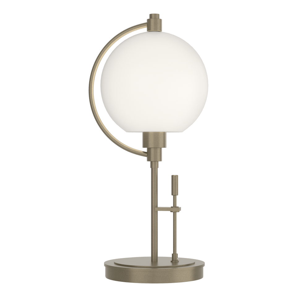 Pluto Table Lamp by Hubbardton Forge, Handcrafted, Dimmable, Customizable Finish, 19.3" Tall