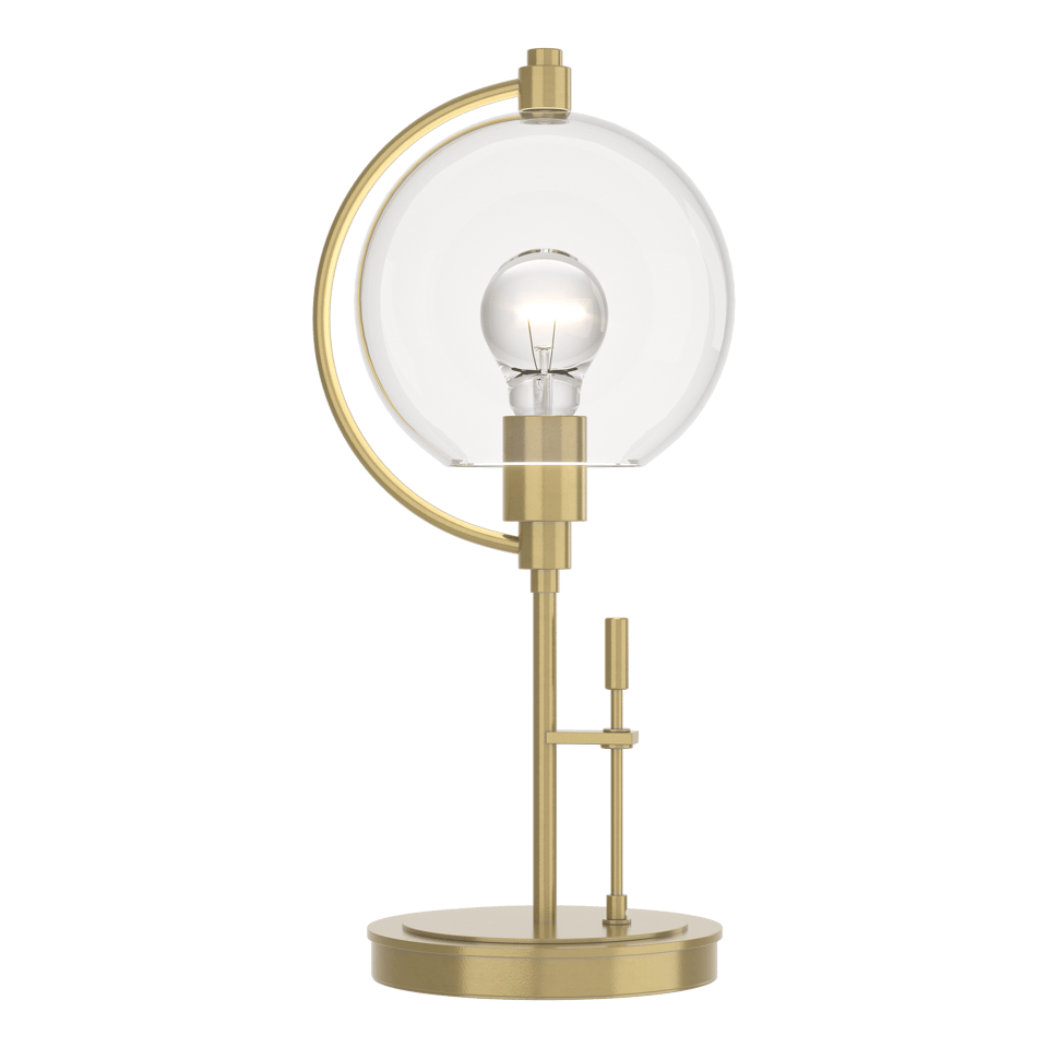 Pluto Table Lamp by Hubbardton Forge, Handcrafted, Dimmable, Customizable Finish, 19.3" Tall