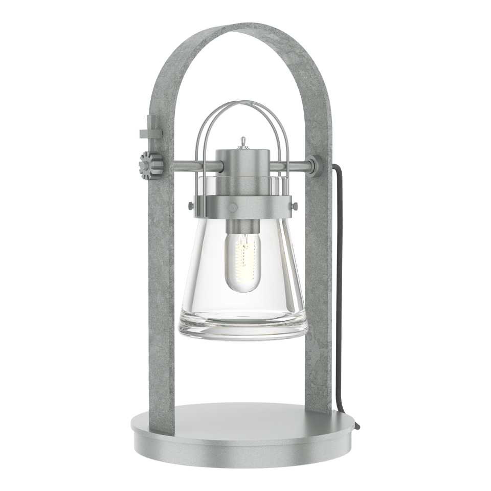 Erlenmeyer Table Lamp by Hubbardton Forge, 19.4" Tall, Dimmable, Clear Blown-Glass, Multiple Finishes