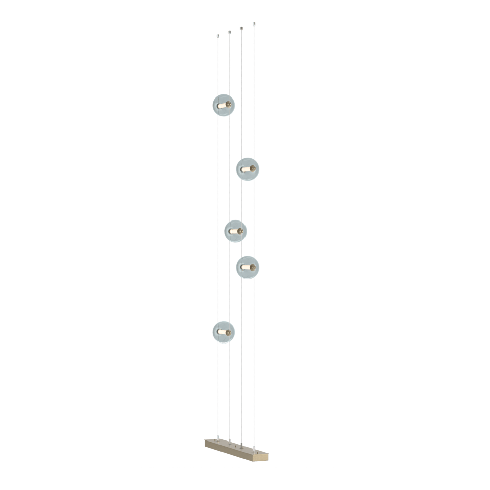 Hubbardton Forge Abacus 5-Light Floor-to-Ceiling Plug-In LED Lamp with Dimmable Features and Customizable Finishes