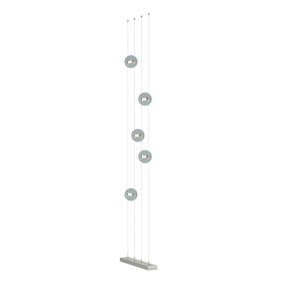 Hubbardton Forge Abacus 5-Light Floor-to-Ceiling Plug-In LED Lamp with Dimmable Features and Customizable Finishes