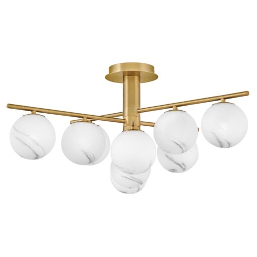 Selene Large Semi-Flush Mount Light - Modern Design with Swirled Glass Globes by Fredrick Ramond