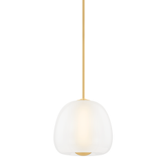 Hudson Valley Scranton Pendant 3015 - Elegant Hanging Light with Etched Glass & Opal Glow