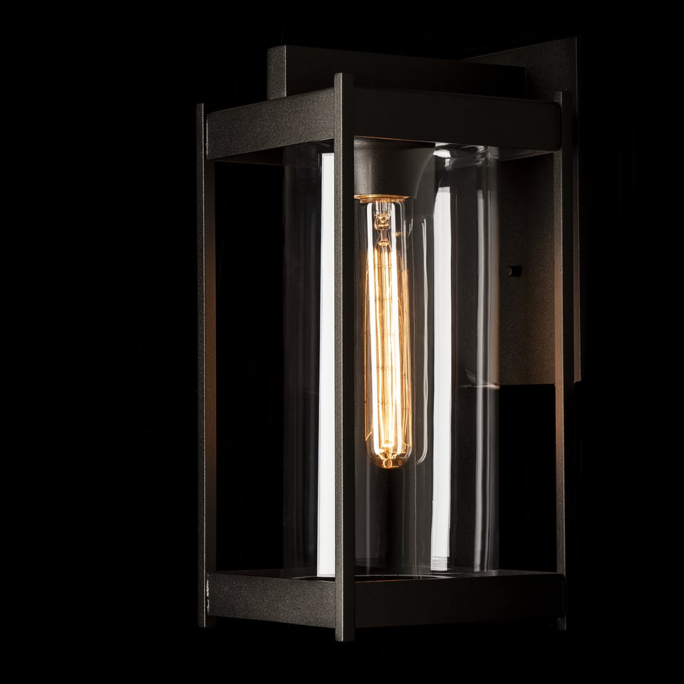 Cela Medium Outdoor Sconce by Hubbardton Forge - Modern Aluminum Wall Lantern with Opal Glass Shade, Dimmable, 100W Max