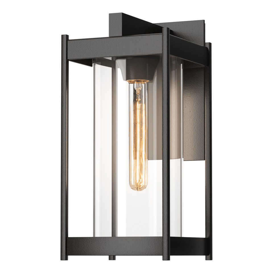 Cela Medium Outdoor Sconce by Hubbardton Forge - Modern Aluminum Wall Lantern with Opal Glass Shade, Dimmable, 100W Max