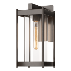 Cela Medium Outdoor Sconce by Hubbardton Forge - Modern Aluminum Wall Lantern with Opal Glass Shade, Dimmable, 100W Max