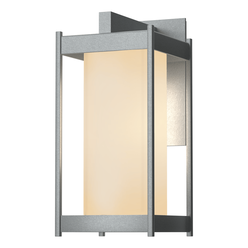 Cela Medium Outdoor Sconce by Hubbardton Forge - Modern Aluminum Wall Lantern with Opal Glass Shade, Dimmable, 100W Max