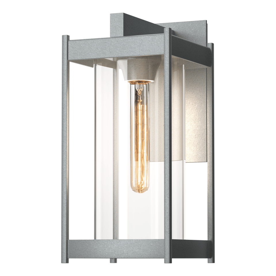 Cela Medium Outdoor Sconce by Hubbardton Forge - Modern Aluminum Wall Lantern with Opal Glass Shade, Dimmable, 100W Max