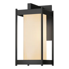 Cela Medium Outdoor Sconce by Hubbardton Forge - Modern Aluminum Wall Lantern with Opal Glass Shade, Dimmable, 100W Max