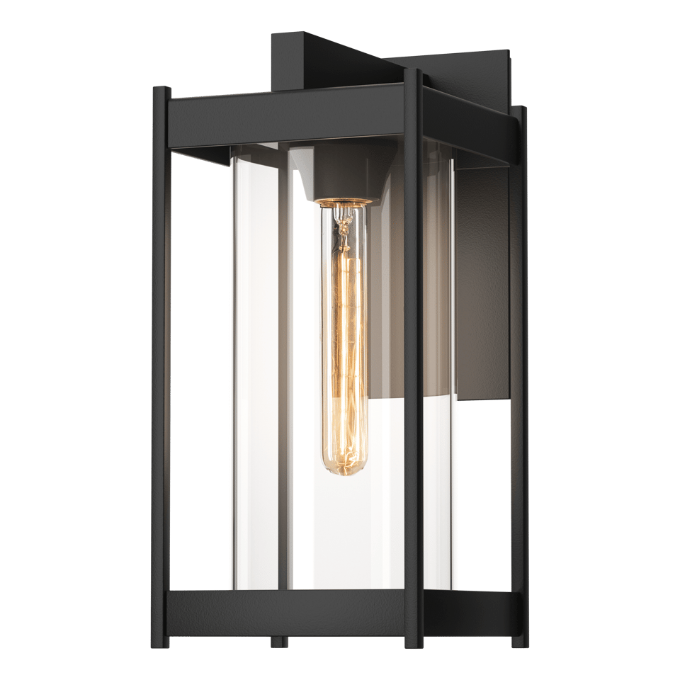 Cela Medium Outdoor Sconce by Hubbardton Forge - Modern Aluminum Wall Lantern with Opal Glass Shade, Dimmable, 100W Max