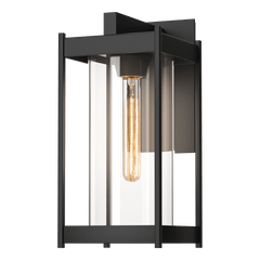 Cela Medium Outdoor Sconce by Hubbardton Forge - Modern Aluminum Wall Lantern with Opal Glass Shade, Dimmable, 100W Max