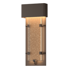 Hubbardton Forge Ursa 11W Small LED Outdoor Sconce with Seeded Glass, Dimmable & UL Wet Rated