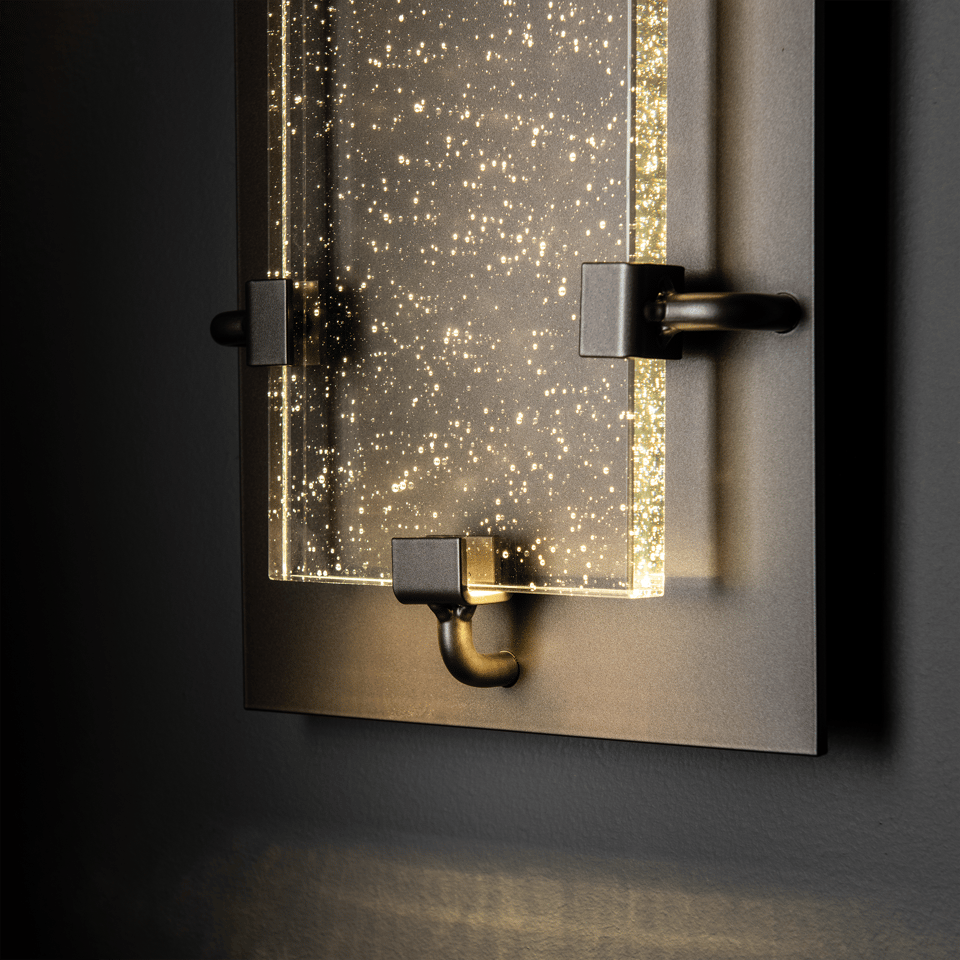 Hubbardton Forge Ursa 11W Small LED Outdoor Sconce with Seeded Glass, Dimmable & UL Wet Rated