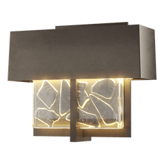 Hubbardton Forge Shard 1-Light Small LED Outdoor Sconce, Handcrafted Clear Glass, 3000K Warm Light