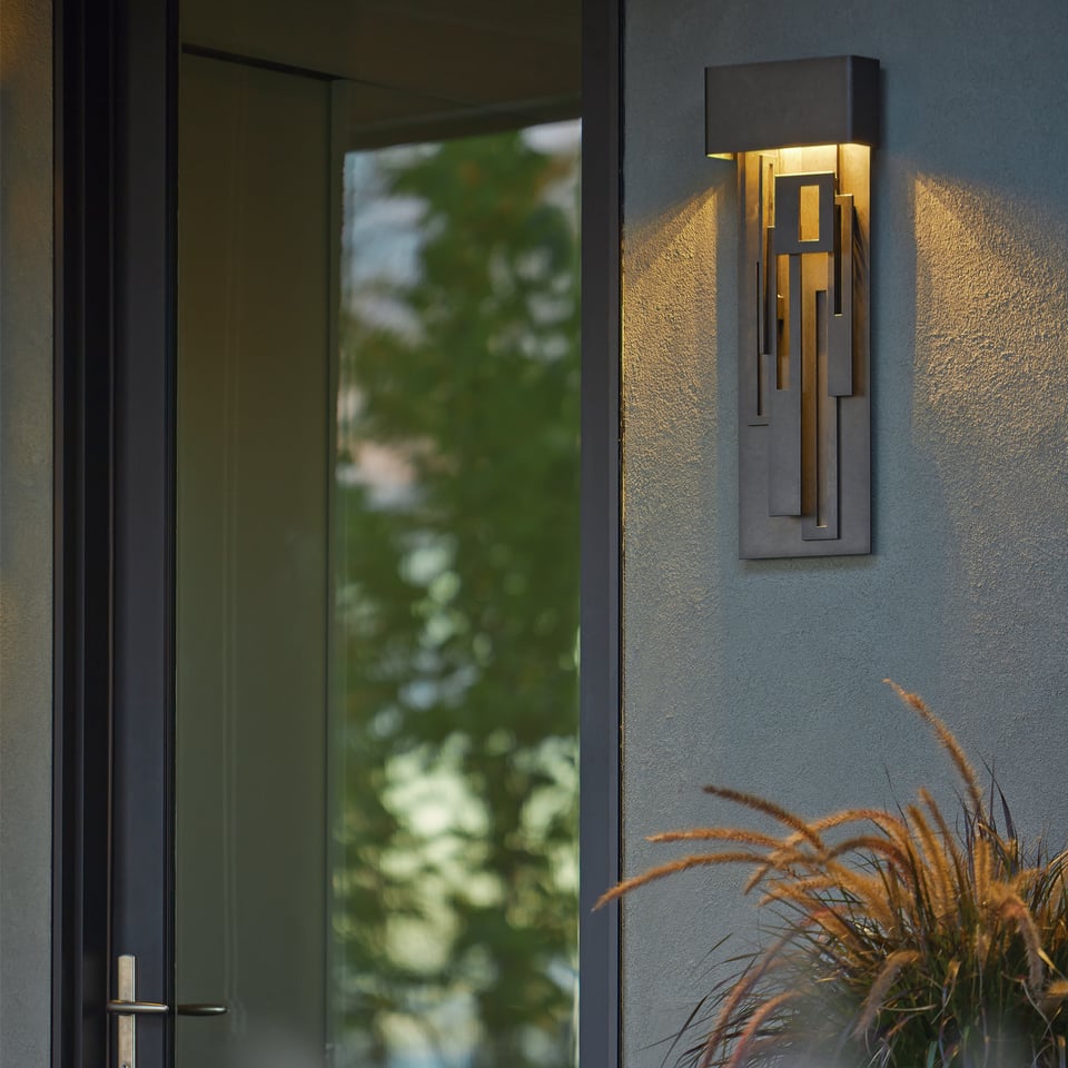 Hubbardton Forge Collage 27" Dark Sky Friendly LED Outdoor Sconce, Energy Efficient 350 Lumen Lighting