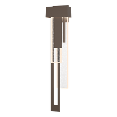 Hubbardton Forge Rainfall Large LED Outdoor Sconce, 15W, 350 Lumens, Wet Rated, Dimmable, Seeded Glass