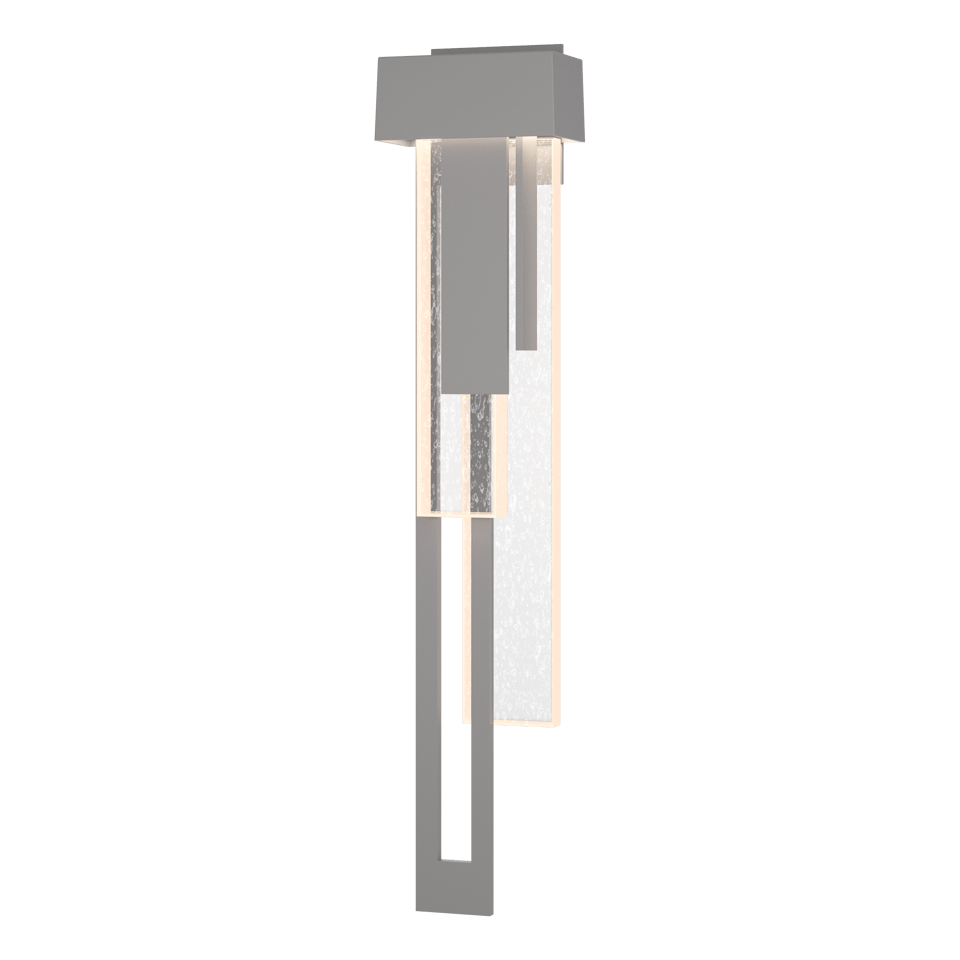 Hubbardton Forge Rainfall Large LED Outdoor Sconce, 15W, 350 Lumens, Wet Rated, Dimmable, Seeded Glass