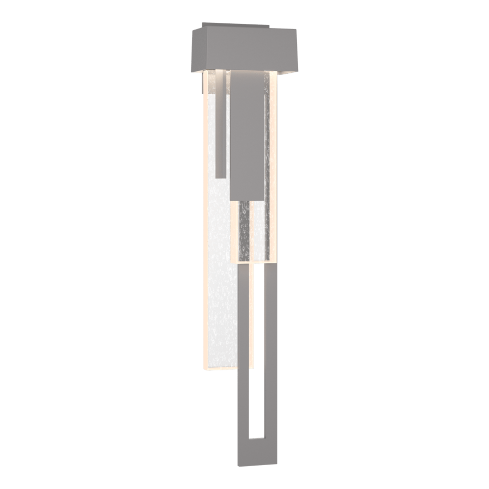 Hubbardton Forge Rainfall Large LED Outdoor Sconce, 15W, 350 Lumens, Wet Rated, Dimmable, Seeded Glass