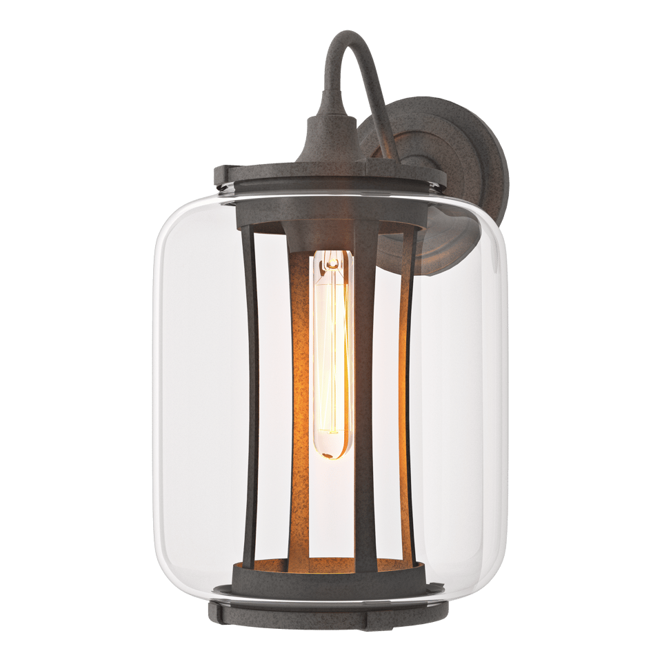 Hubbardton Forge Fairwinds 14.7" Large Outdoor Sconce - Dimmable, Weather-Resistant, Elegant Glass Shade