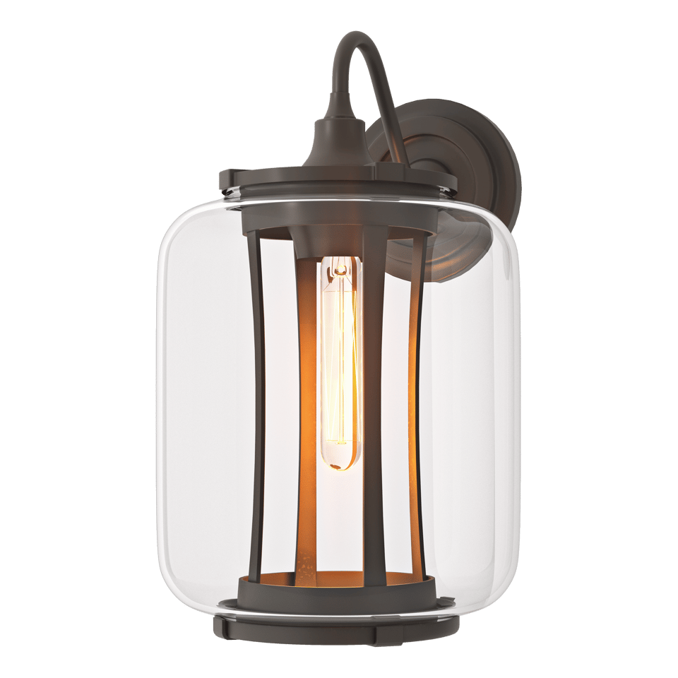 Hubbardton Forge Fairwinds 14.7" Large Outdoor Sconce - Dimmable, Weather-Resistant, Elegant Glass Shade