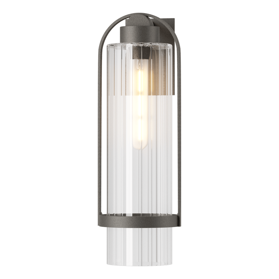 Hubbardton Forge Alcove Large Outdoor Sconce, 23.2" Height, Dimmable, UL Wet Rated, Hand-Shaped Aluminum