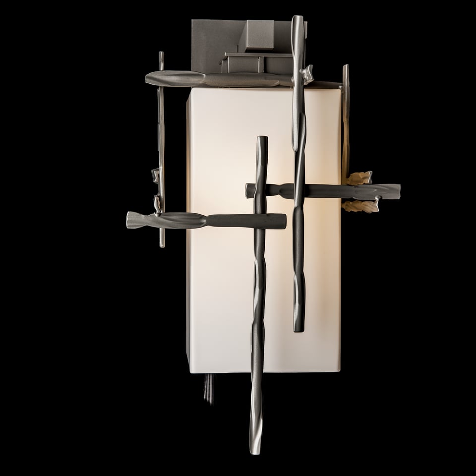 Tura Medium Outdoor Sconce by Hubbardton Forge - Opal Glass, Dimmable, UL Wet Rated, 16.4" Height