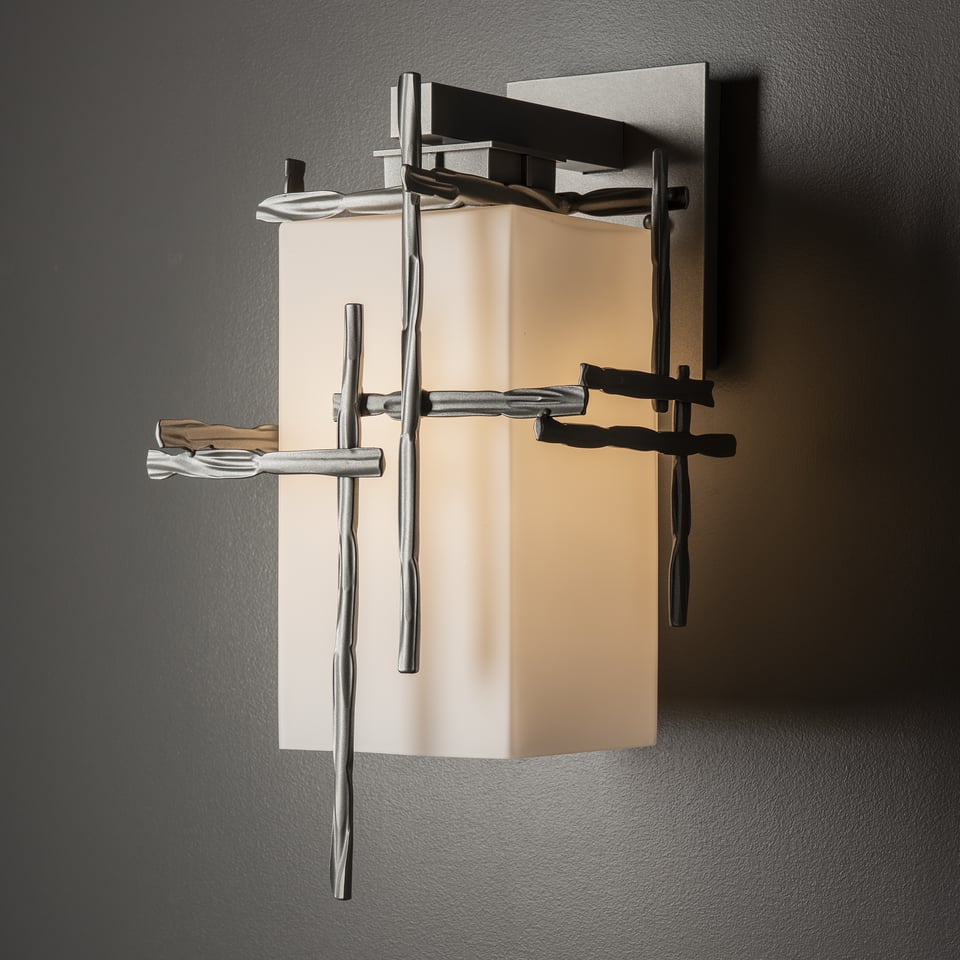 Tura Medium Outdoor Sconce by Hubbardton Forge - Opal Glass, Dimmable, UL Wet Rated, 16.4" Height