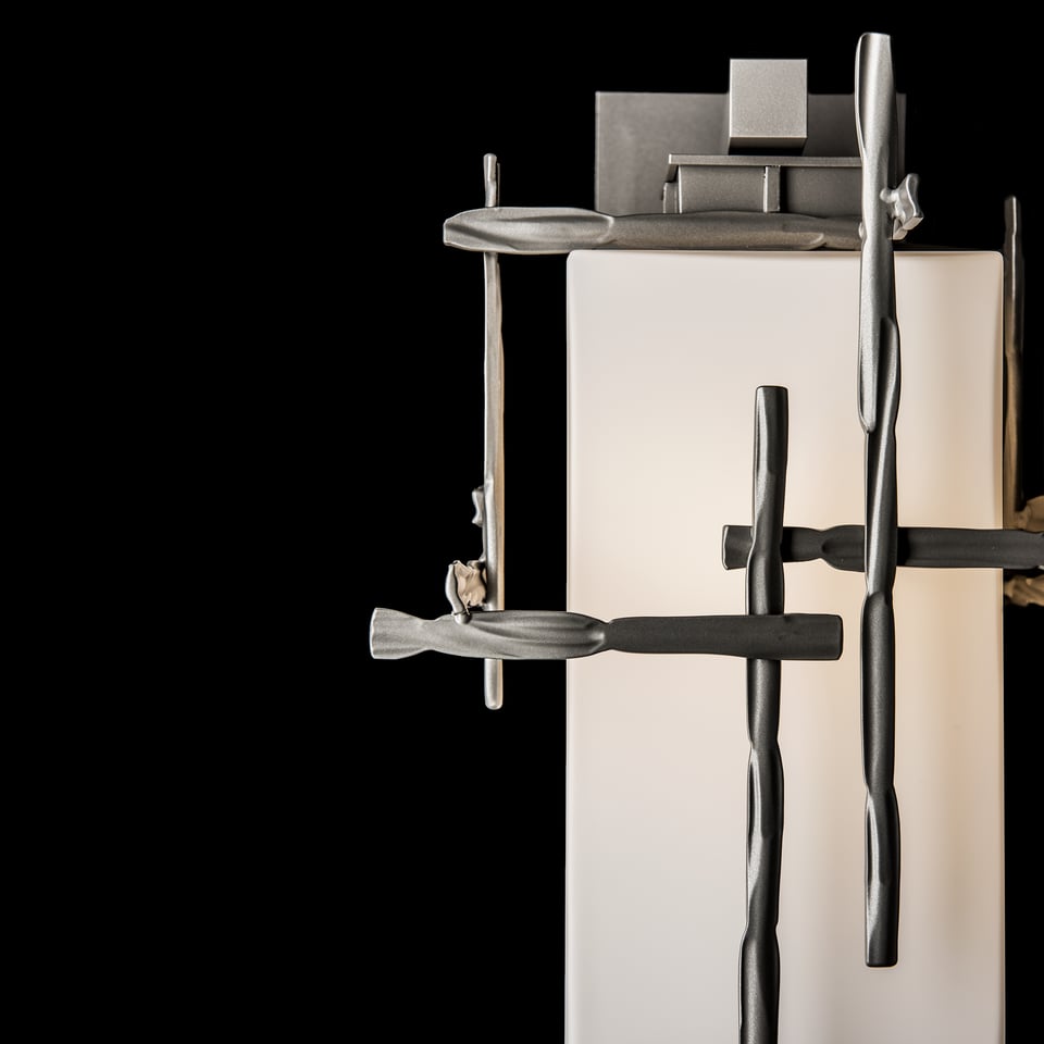 Tura Medium Outdoor Sconce by Hubbardton Forge - Opal Glass, Dimmable, UL Wet Rated, 16.4" Height